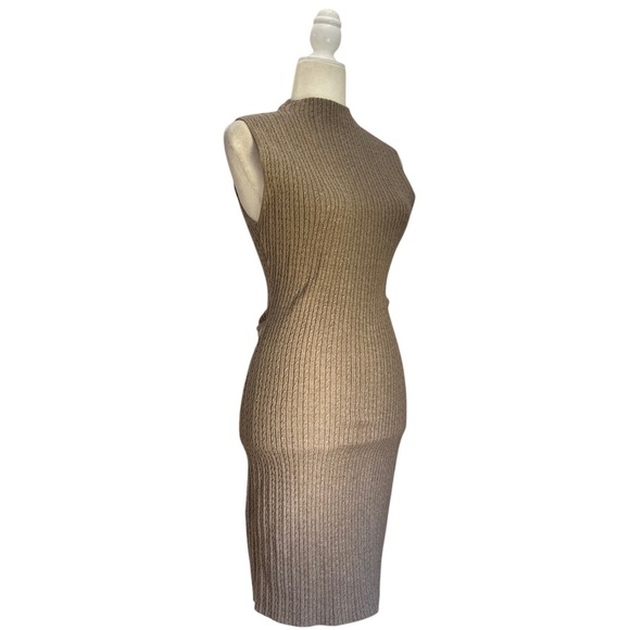 Sundays Fay Cableknit Dress NWOT Sleeveless Mini Dress in Toast - Picture 4 of 12